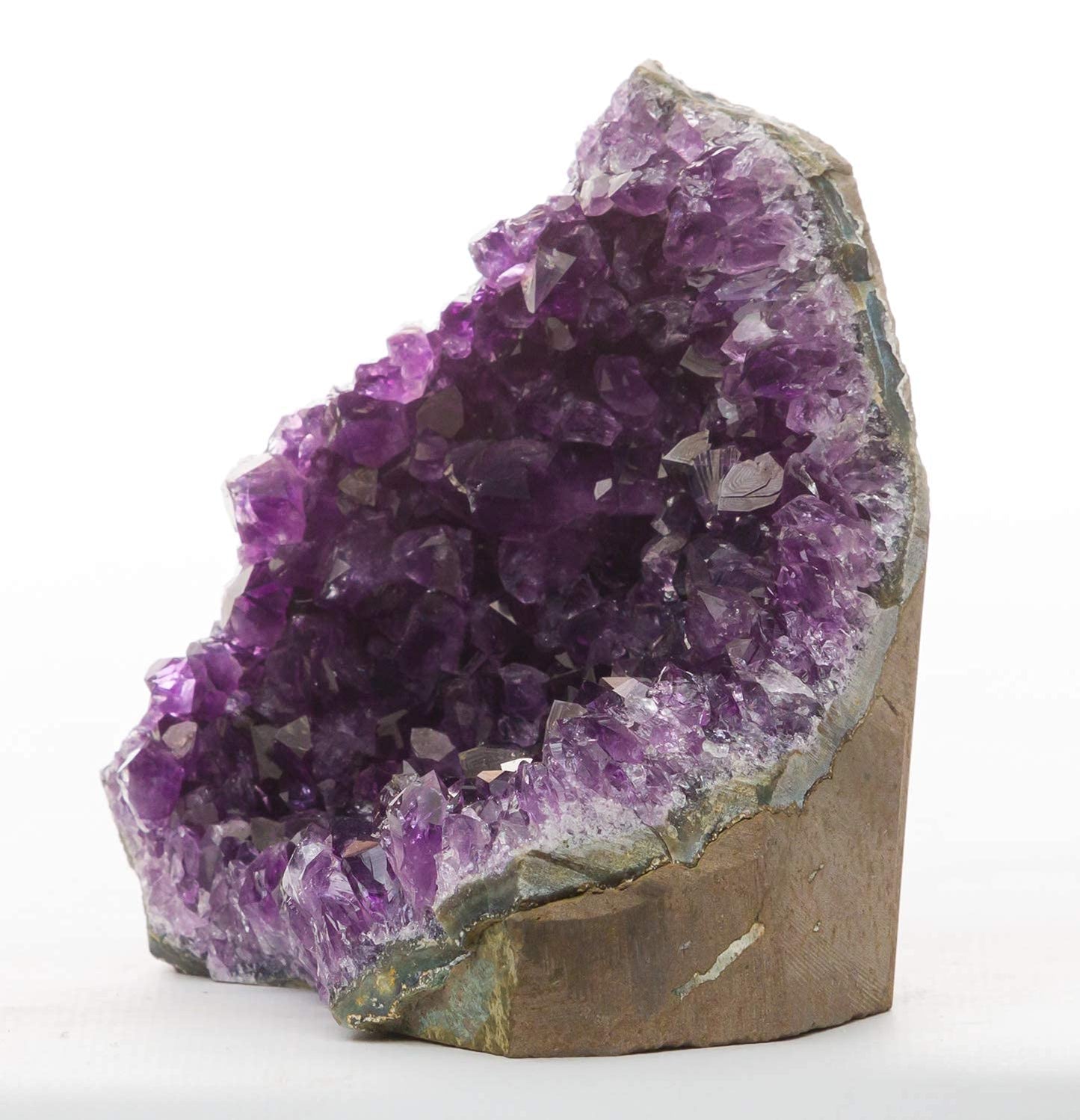 DesertUSA Uruguayan Amethyst Crystal Clusters Cut Base from Basalt Plus, Bonus Mineral Included (1 to 1.5 lbs, Deep Purple Amethyst)