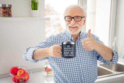 Gifts for Grandpa from Grandaughter, Grandson, Kids on Fathers Day, Christmas, Birthday - Funny Coffee Mug Gifts for Grandparents - Grandparents Insulated Stainless Steel Mug 14oz Navy