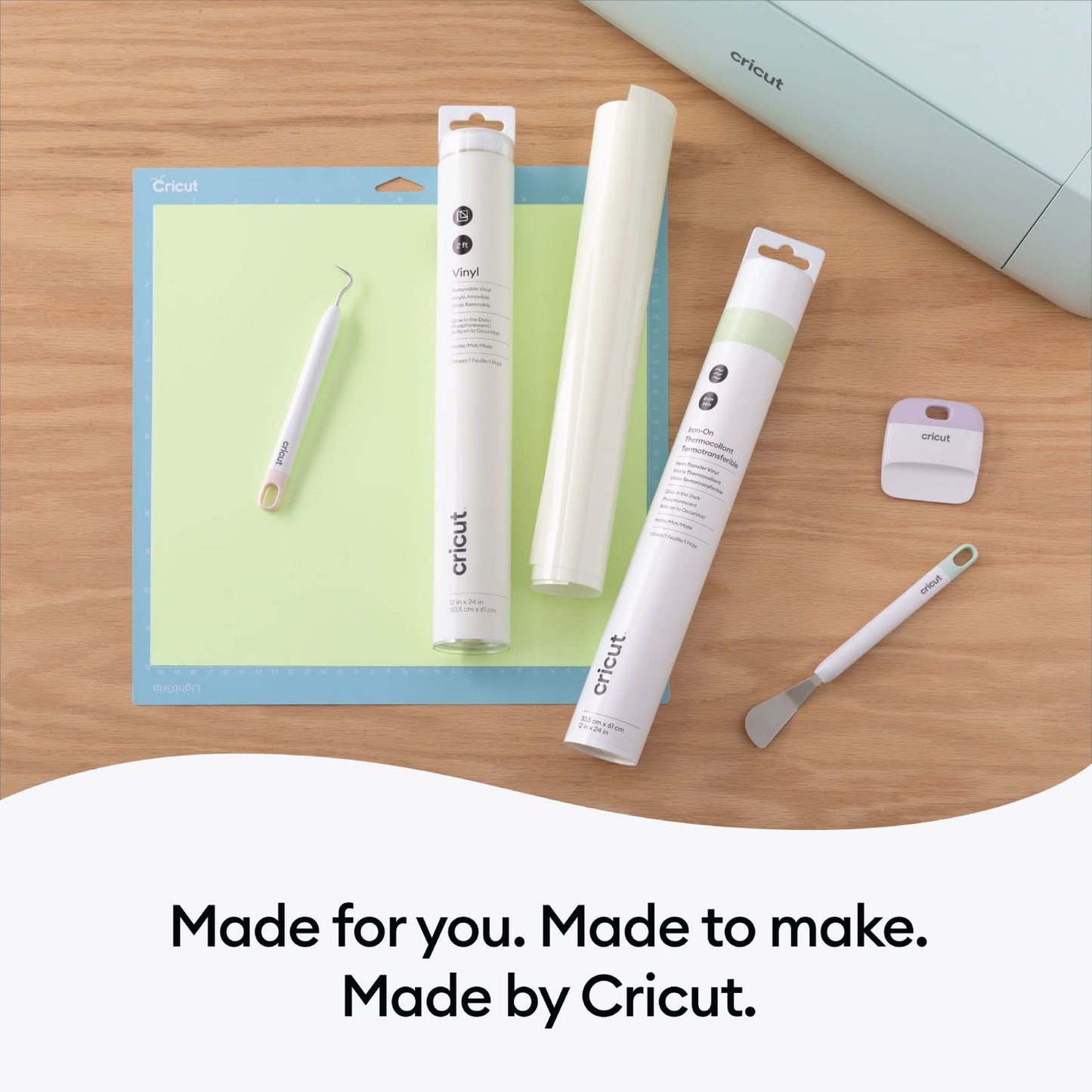 Cricut Everyday Iron On - Glow in The Dark, 2ft Roll (12'x24') - HTV Heat Transfer Vinyl for Shirts, Apparel, Hats & More - Compatible with Maker & Explore Machines