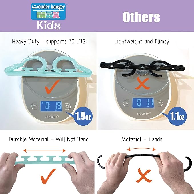 Wonder Hanger Max 10-Pack Space Saving Hangers, Reinforced Hooks Swivels 360°