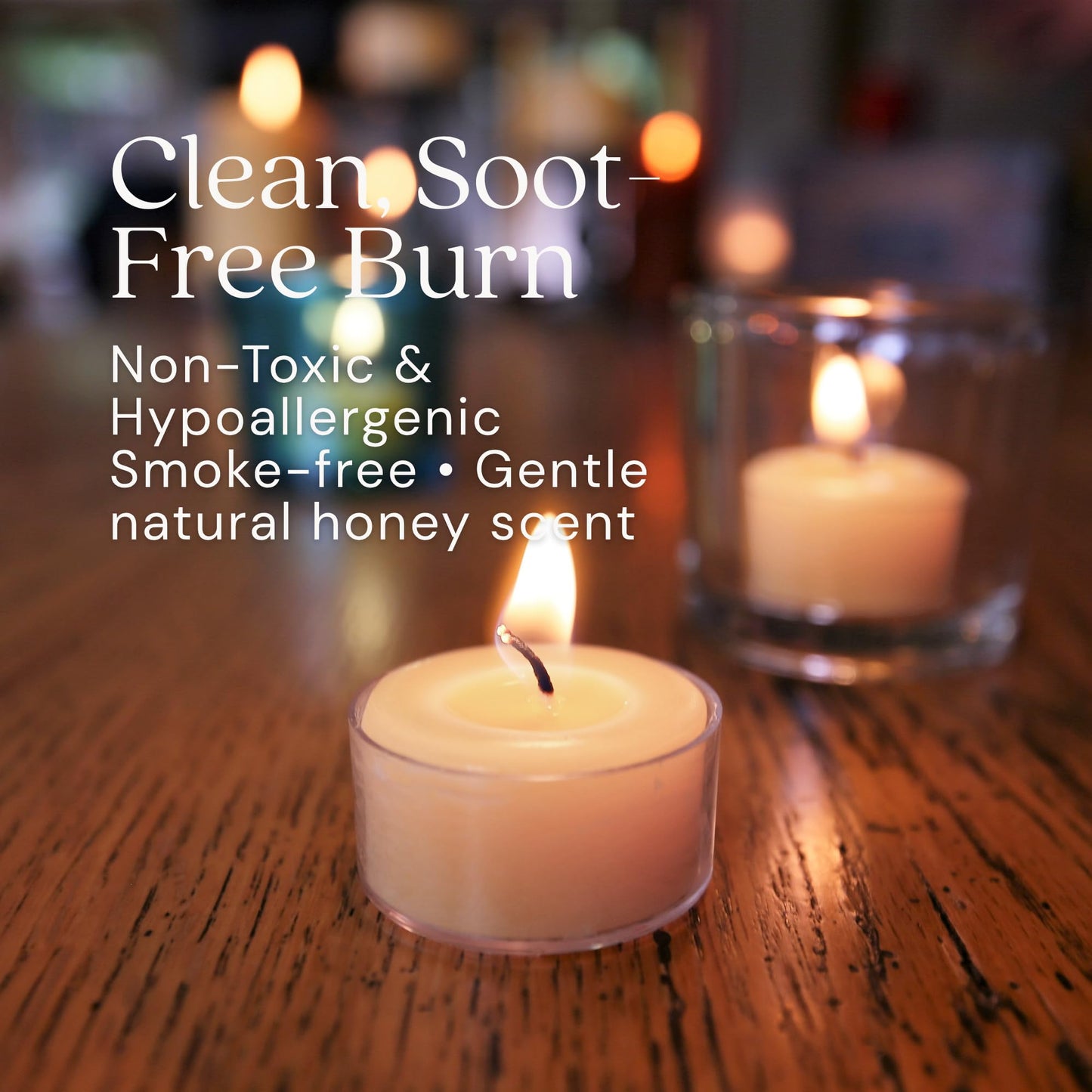 Bluecorn Beeswax Tea Light Candles, 100% Pure Natural Bees Wax, Ivory White Tea Lights, Fragrance Free, Paraffin & Soy Free Candle Wax, Clean Burning, Long Lasting (4-5 Hrs), American Made, 48 Pack