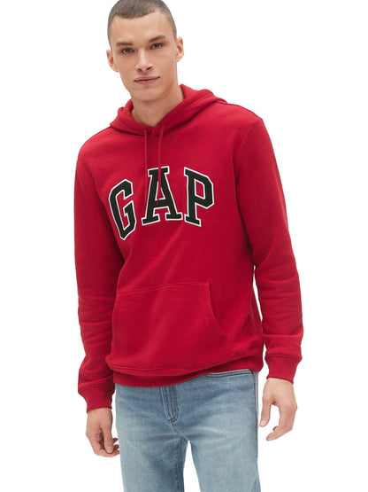 GAP mens Logo Fleece Hoodie Sweatshirt, Crimson Red, Small US