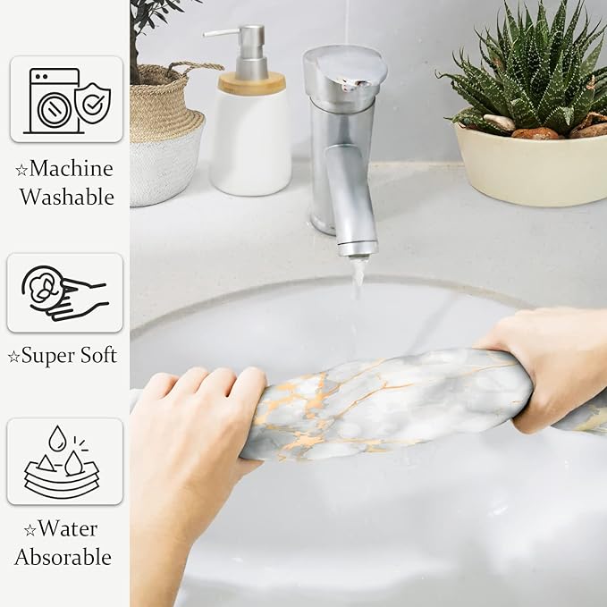 HAISUKA Gold and White Hand Towels