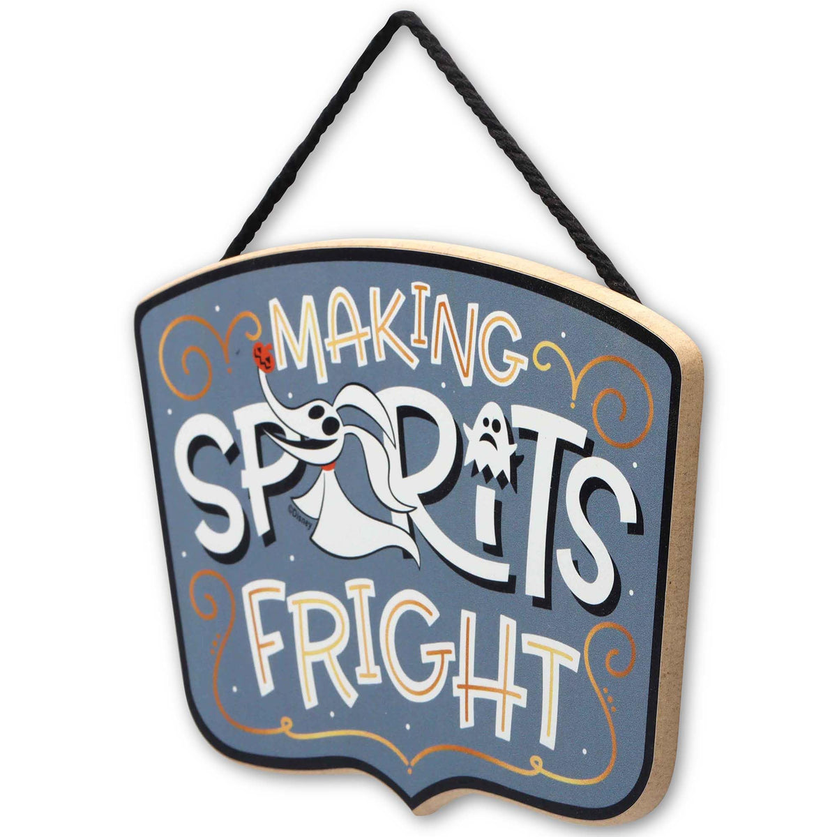 Disney The Nightmare Before Christmas Making Spirits Fright Hanging Wood Wall Decor - Fun NBC Christmas Decoration for Home