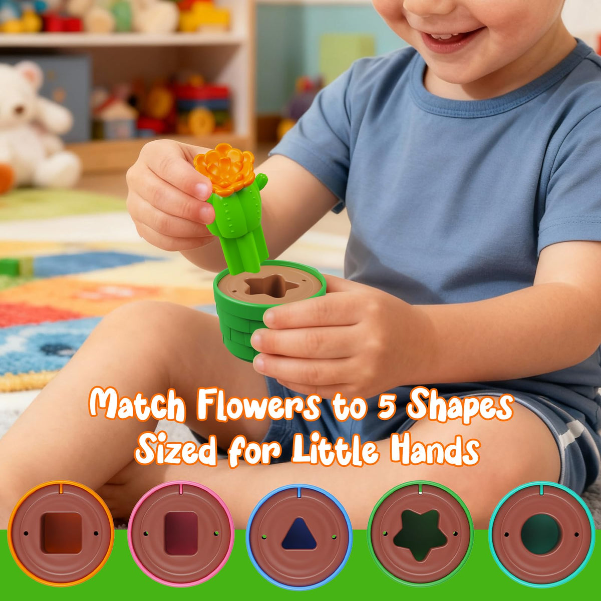 Montessori Flower Garden Building Toy for Toddlers, Kids Gardening Set