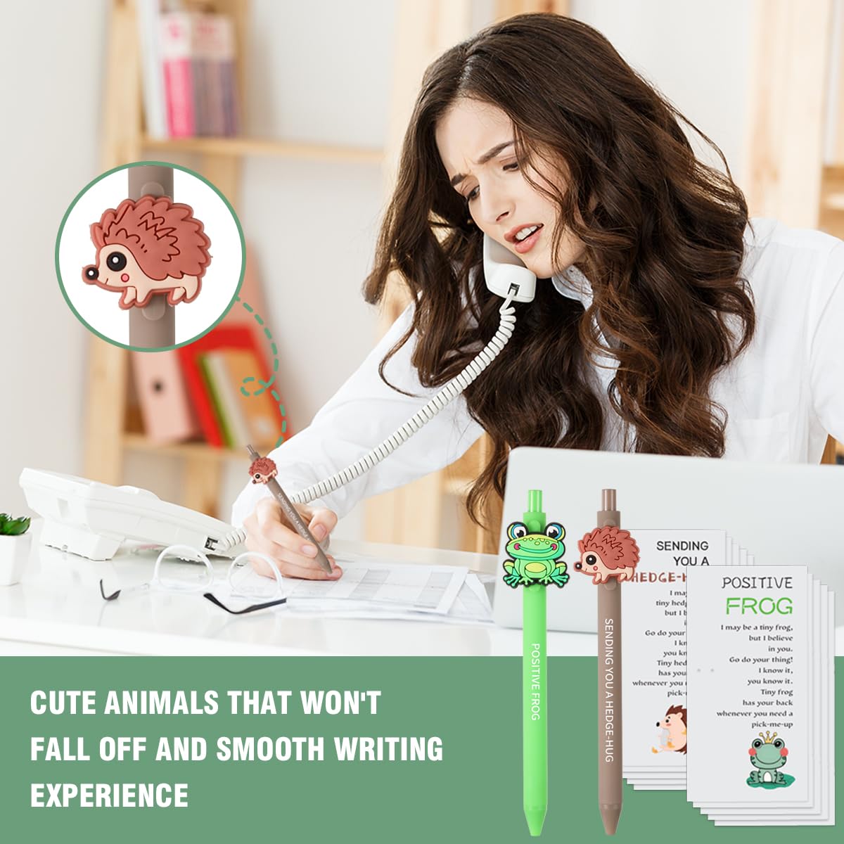 BHHQHH 30 Sets Employee Appreciation Gifts Bulk Funny Animal Thank You Ballpoint Pens with Motivational Cards Inspirational Gifts for Coworkers Teacher Team Staff