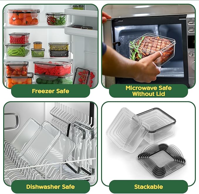 RockBerry 50 Pcs Large Food Storage Containers