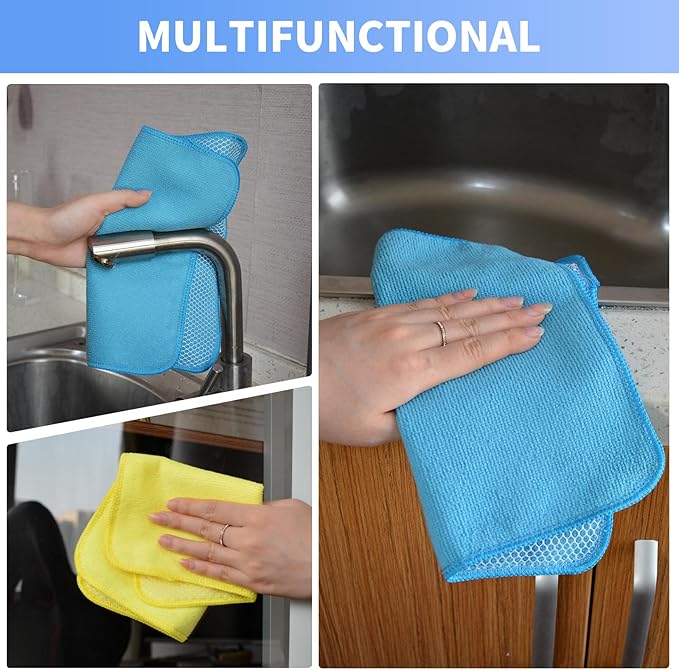 KinHwa Kitchen Washcloths for Dishes Absorbent Microfiber Dish Cloths Quick Dry