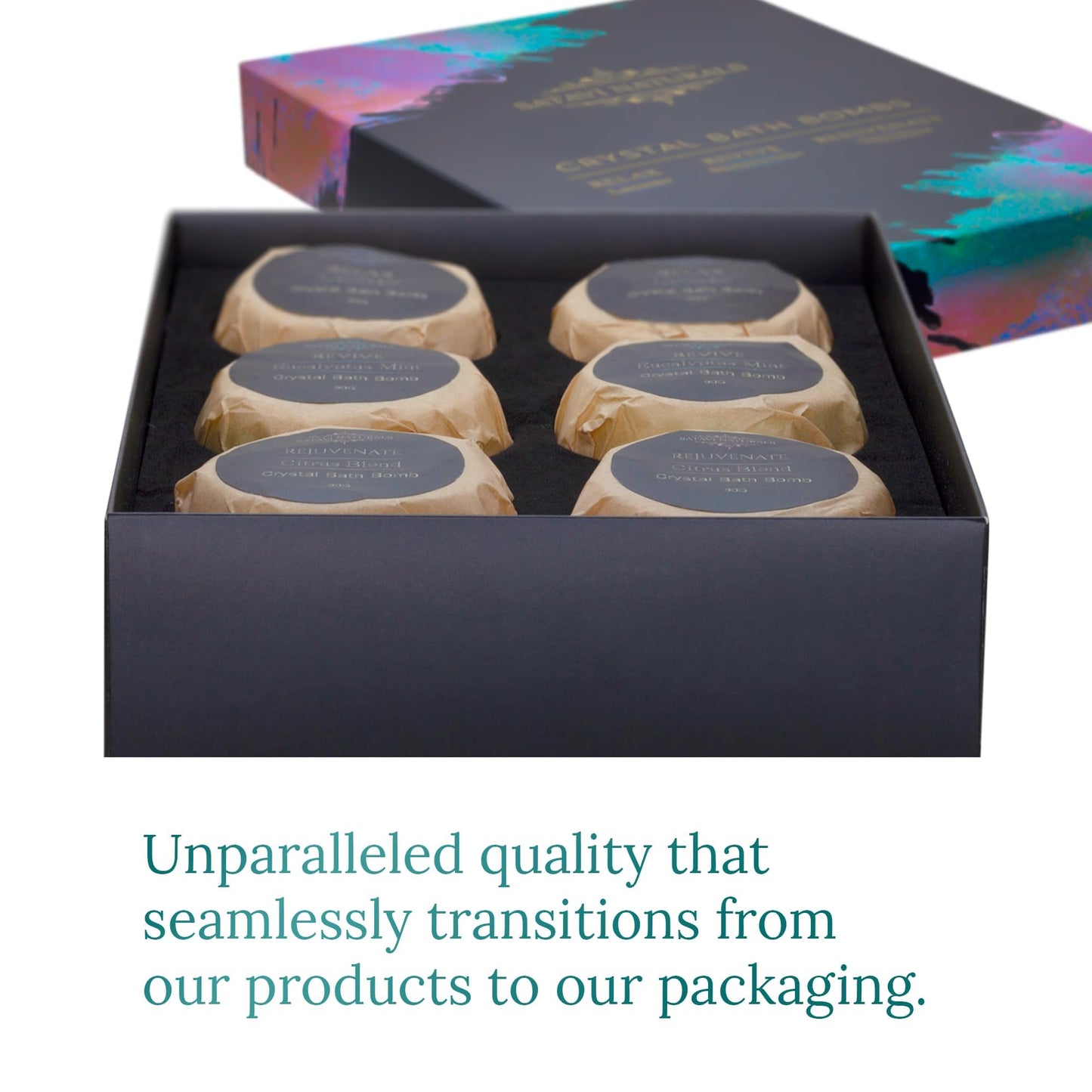 Satavi Naturals Crystal Bath Bombs (6 Pack) Luxurious Aromatherapy Bath Bombs Enriched with Nourishing Bath Salts for Silky Smooth Skin & Pleasantly Scented for an Immersive Zen-Like Experience