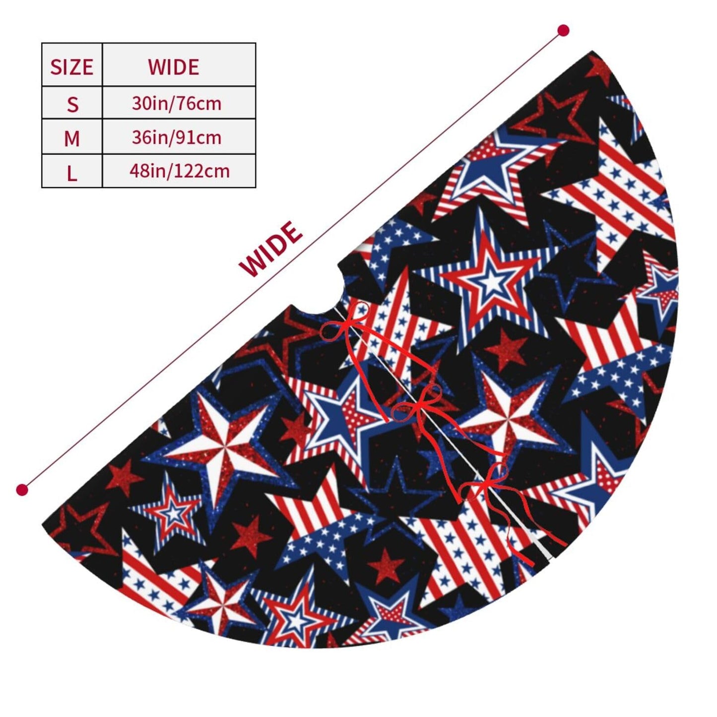 4th of July Patriotics American Veterans Day Christmas Tree Skirt Memorial Day Xmas Tree Mat Halloween Christmas Tree Ornaments Decorations Holiday Party Indoor Outdoor 30"