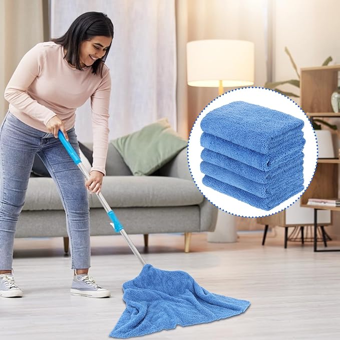 5 PCS Extra Large Microfiber Cleaning Cloth 30"x20", Washable Reusable Floor