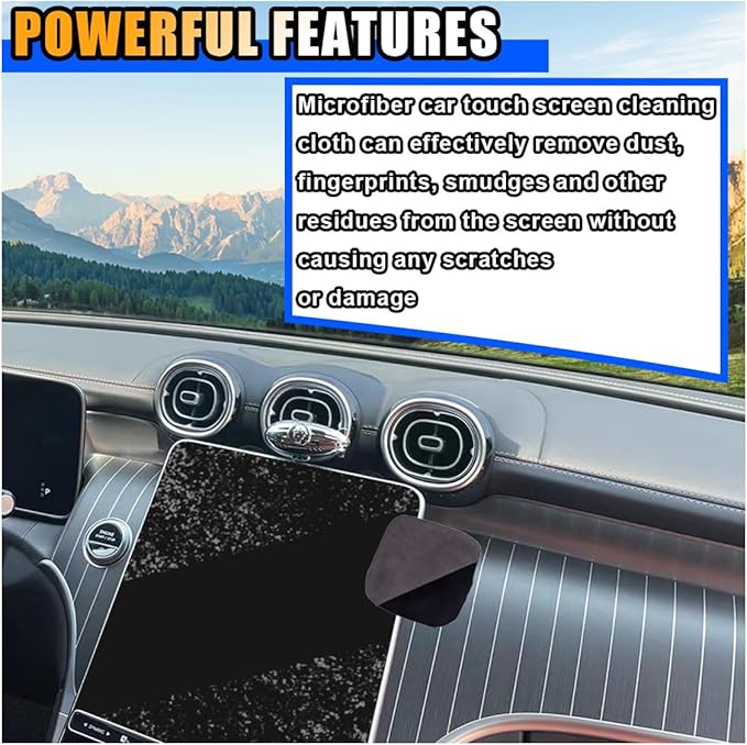 Square Car Touch Screen Cleaner Cloth, Microfiber Cleaning Pad Car Cleaning