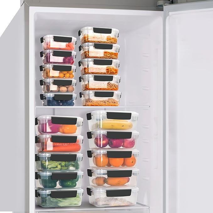 YORY 3 cup Plastic Food Storage Containers
