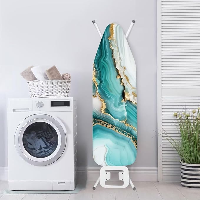 Green Marble Ironing Board Cover, Soft Ironing Board Pad Cover Protector