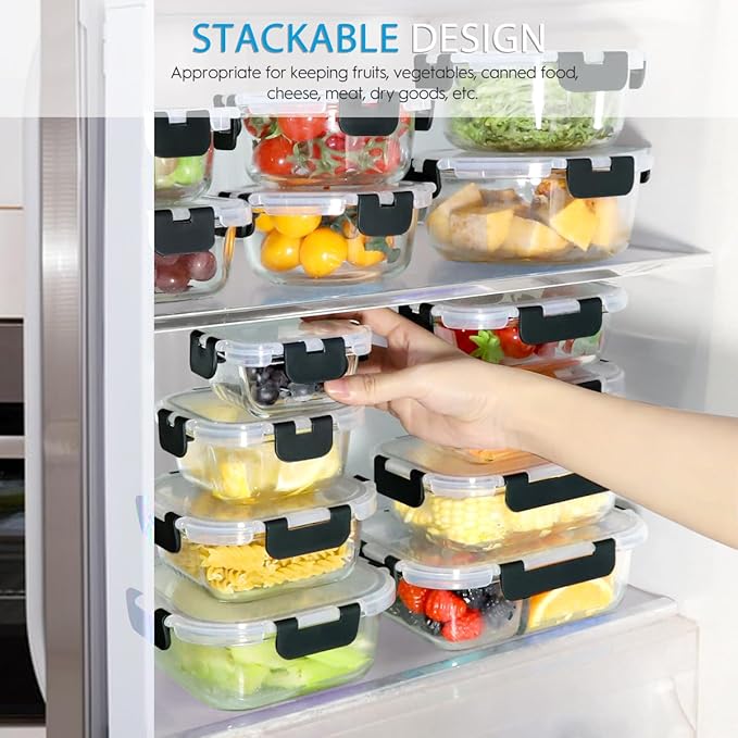 42pcs Glass Food Storage Containers