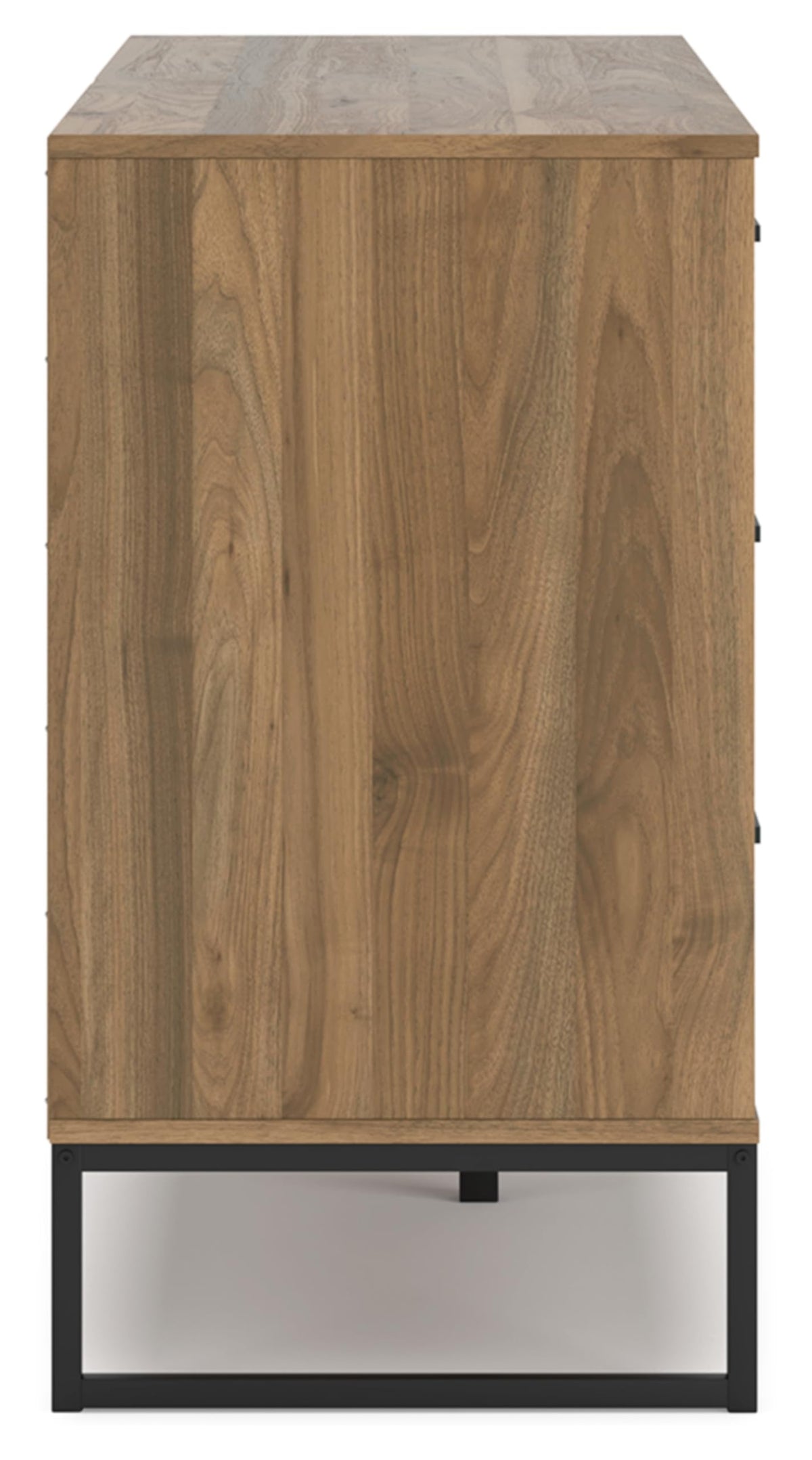 Signature Design by Ashley Deanlow Mid-Century Modern 6 Drawer Dresser with Safety Stop for Bedroom, Light Brown & Black