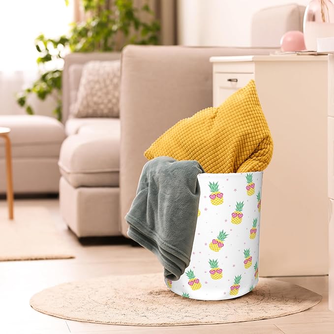 Cute Pineapples Laundry Basket, Waterproof Pineapple Laundry Hamper,