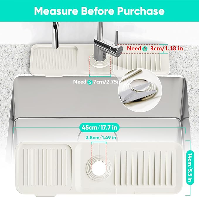 17.7inch Faucet Mat for Kitchen Sink Faucet Mat Kitchen Sink Splash Guard