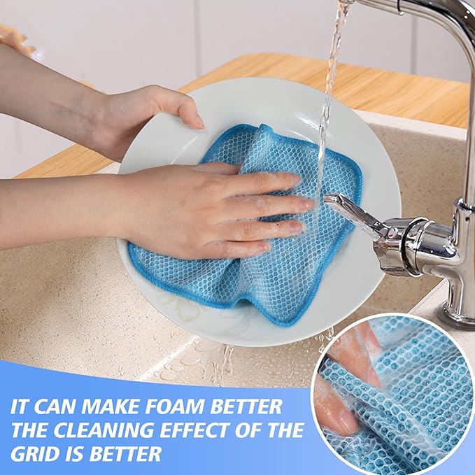 KinHwa Kitchen Washcloths for Dishes Absorbent Microfiber Dish Cloths Quick Dry