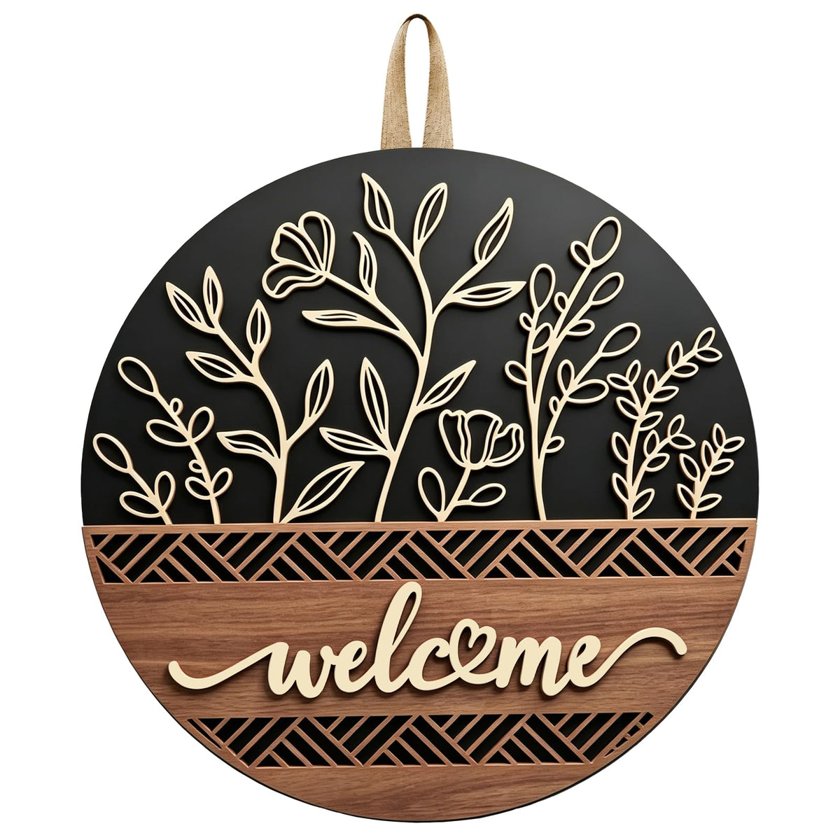 3D Welcome Sign for Front Door, Ultra Large 14in Front Door Wreath