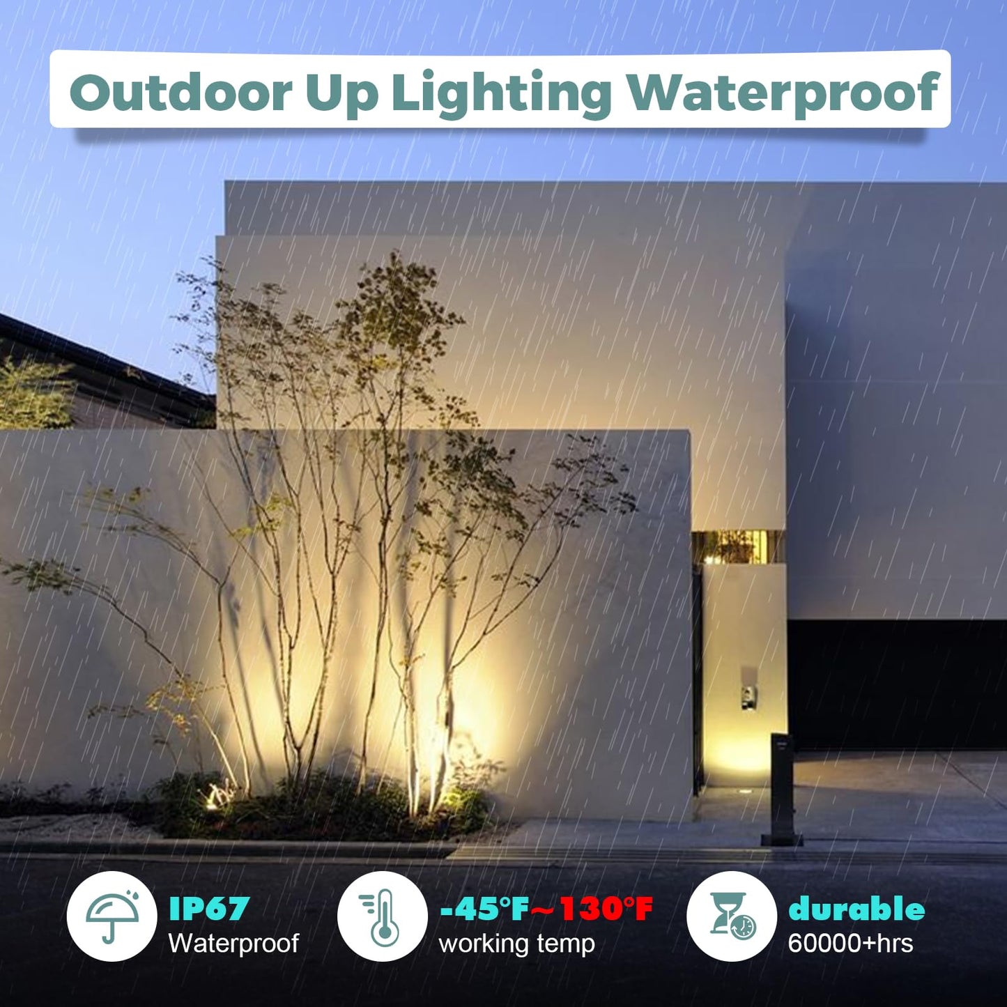 Gardencoin Low Voltage Landscape LED Well Lights, 12V in Ground Lights Outdoor IP67 Waterproof, 5" Tall Wired Landscape Up Lighting, Included Replaceable 5W 2700K MR16 Bulb Dimmable, 6 Pack