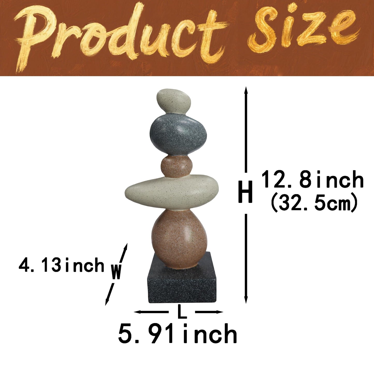 LAIKEARTS 13'' Abstract Rock Decorative Sculpture Ornament, Sandstone Statue Decor for Living Room, Modern Resin Stone Sculpture,Coffee Table Decoration,Gifts for Good Luck, Health, Strength