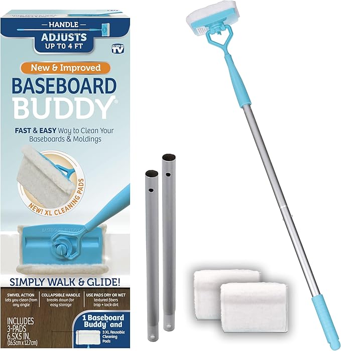 Baseboard Buddy | Lightweight Home Cleaning Essential, Moldings & Walls