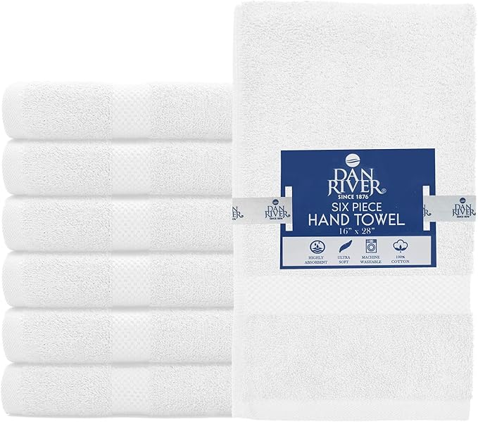 DAN RIVER 6-Pack Premium Hand Towels