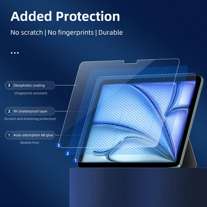 NEW'C 2 Pack Designed for iPad (A16) 11th Generation 2025, iPad 10th Generation 10.9 inches 2022 Screen Protector Tempered Glass, Bubble Free, Ultra Resistant (Easy Installation Frame)