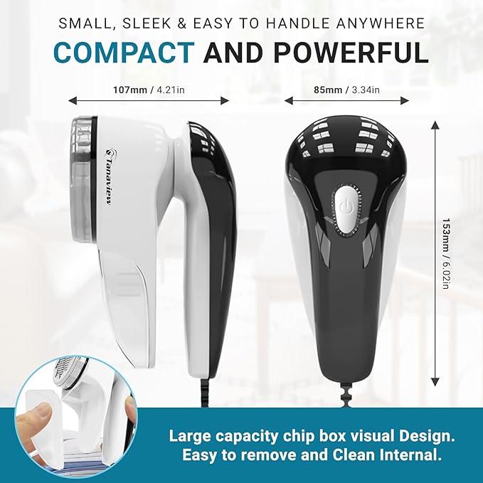 Power Corded Electric Fabric Shaver, No Battery, Pilling & Fuzz Remover
