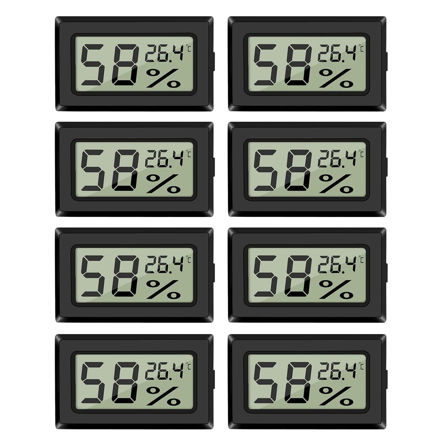 EEEKit 8 Pack Digital Thermometer Hygrometer, Indoor Temperature Humidity Sensor Monitor for Greenhouse Office, Celsius
