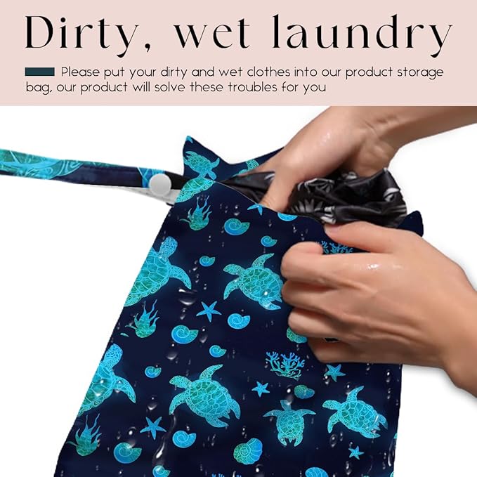 Waterproof Wet Bag for Swimsuit, Travel Beach Wet Dry Bag, Hidden Zipper