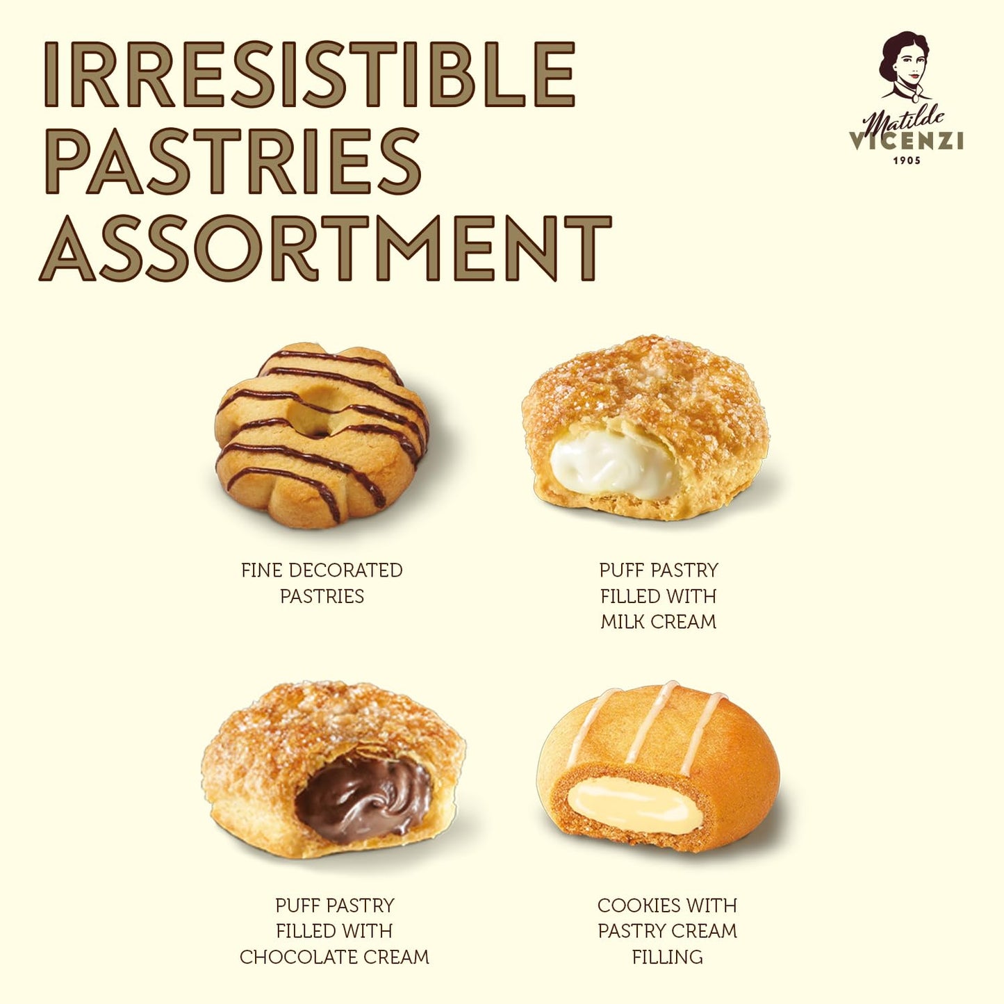 Matilde Vicenzi Verona Gift Tin - Assortment of Italian Pastries and Cookies - Gourmet Gifts for Mother's Day, Birthday and Every Special Occasion - Assorted Cookies in Italian Design Tin 32oz (907g)