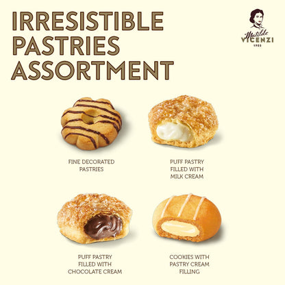 Matilde Vicenzi Verona Gift Tin - Assortment of Italian Pastries and Cookies - Gourmet Gifts for Mother's Day, Birthday and Every Special Occasion - Assorted Cookies in Italian Design Tin 32oz (907g)