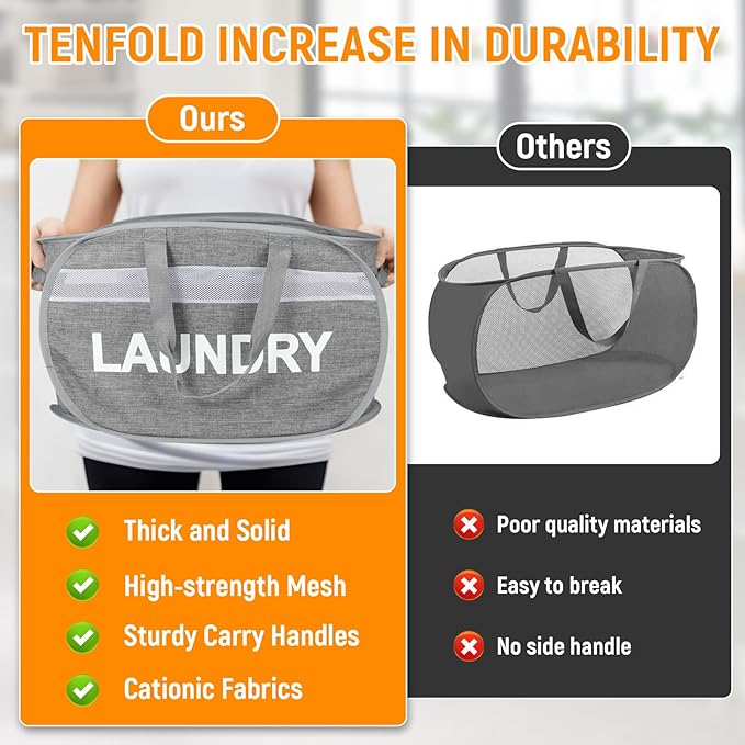 Collapsible Laundry Baskets, Foldable Clothes Hamper
