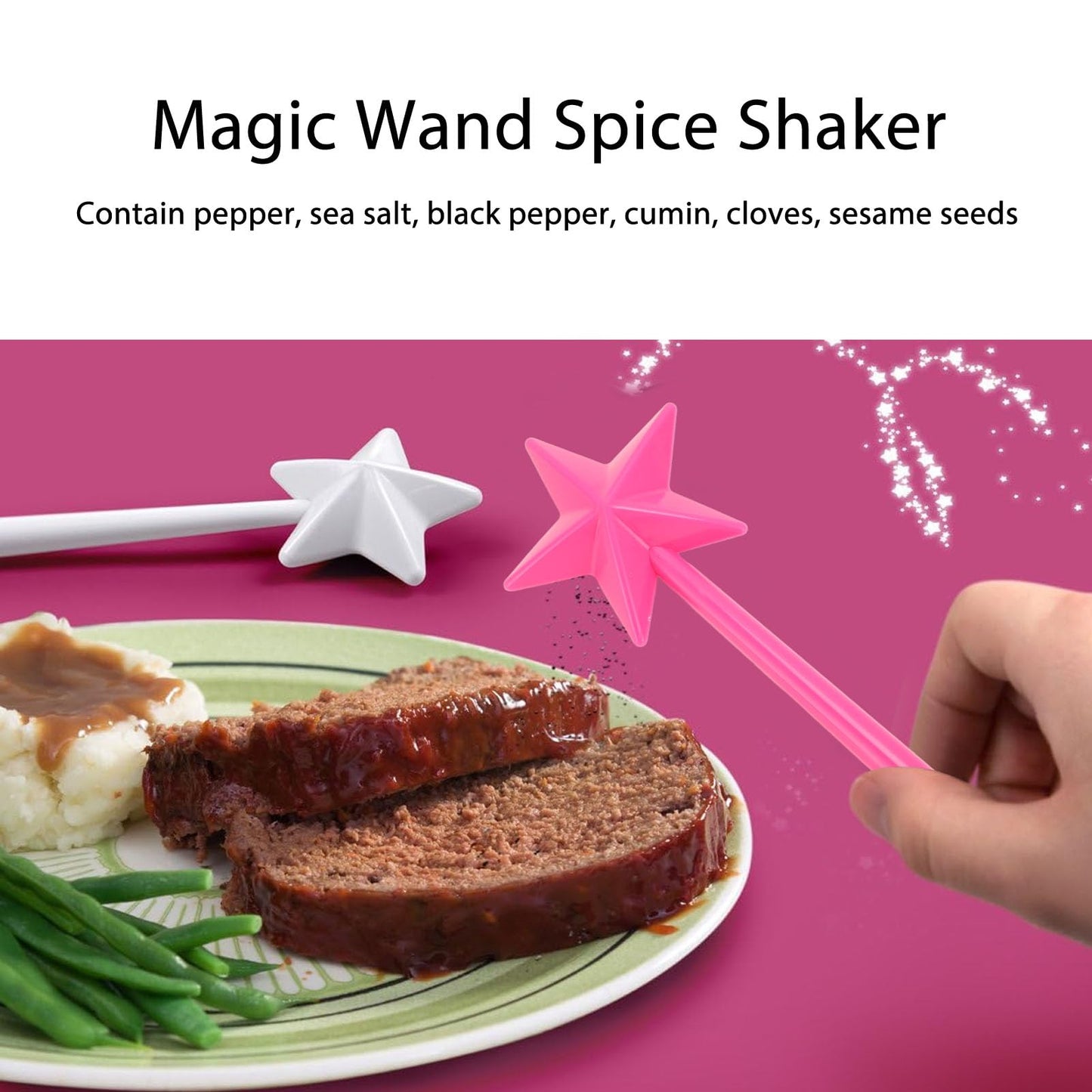 Wand Salt and Shakers, Exquisite Design, Multipurpose, Easy to, for Halloween Christmas Kitchen (Three Holes)
