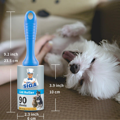 MR.SIGA Extra Sticky Lint Roller Pet Hair Remover with Easy Tear Sheets, 450 Sheets in Total, 5-Pack, Blue