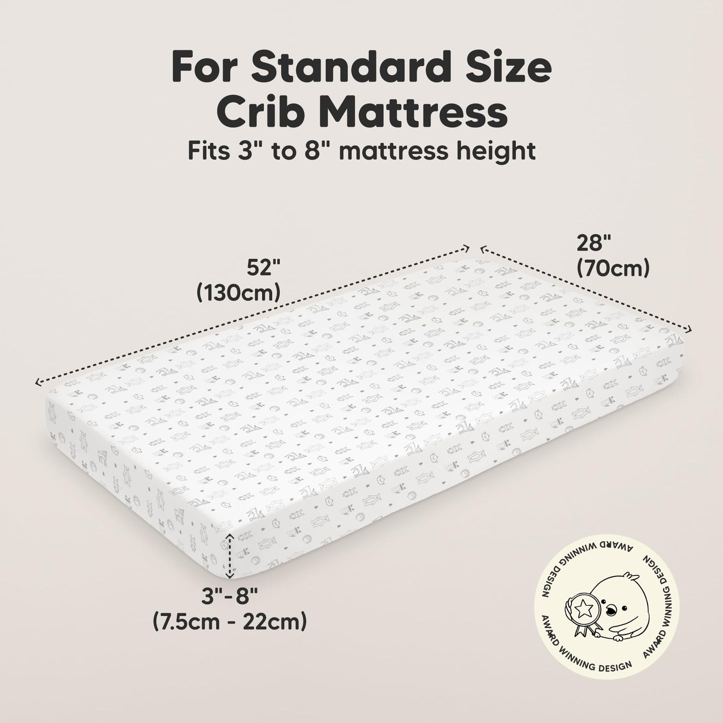 KeaBabies 2-Pack Organic Cotton Crib Sheets for Boys, Girls - 52x28 Fitted Crib Mattress Sheet Neutral, Breathable Cover for Baby Bed Set, Toddler Mattress, Soft & Cute Prints (Woodland)