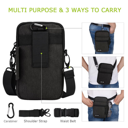 UBAYEE Crossbody Phone Bag with RFID Blocking for Men & Women – Lightweight Travel Passport Pouch & Secure Neck Wallet, Fits Up to 6.7" Phone, Dark Grey