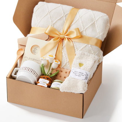Get Well Gifts for Women, Unique Self Care Gift Basket with Cozy Blanket for Women, Comforting Relaxation Pick for Her Mom Sister Best Friend Birthday & Christmas Gifting
