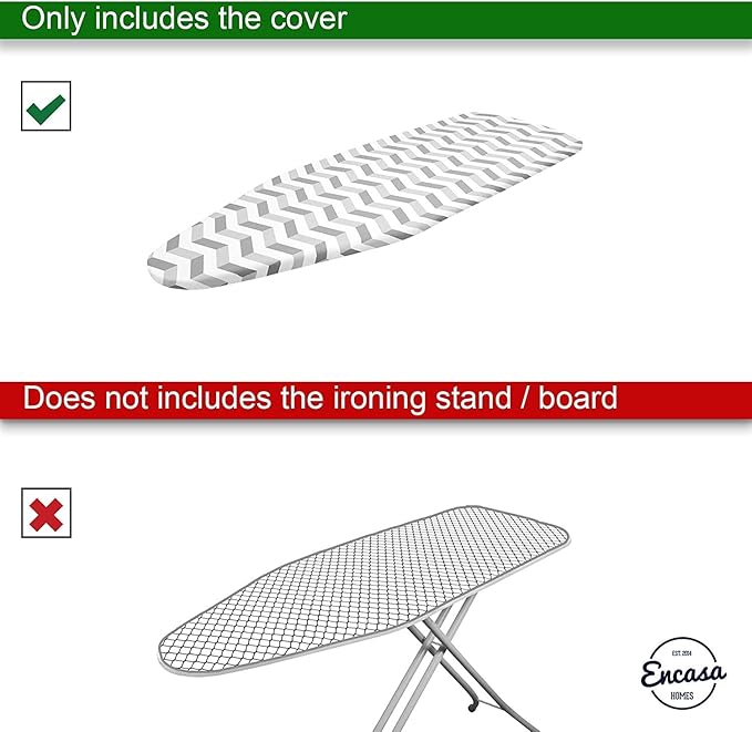 Encasa XO Ironing Board Cover and Pad 49"x18" - 4mm Felt Wide Iron Board Cover