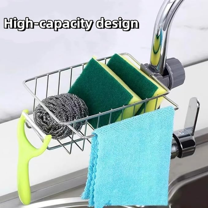 Sponge Holder for Kitchen Sink, Drying Rack for Sponges and Bottles