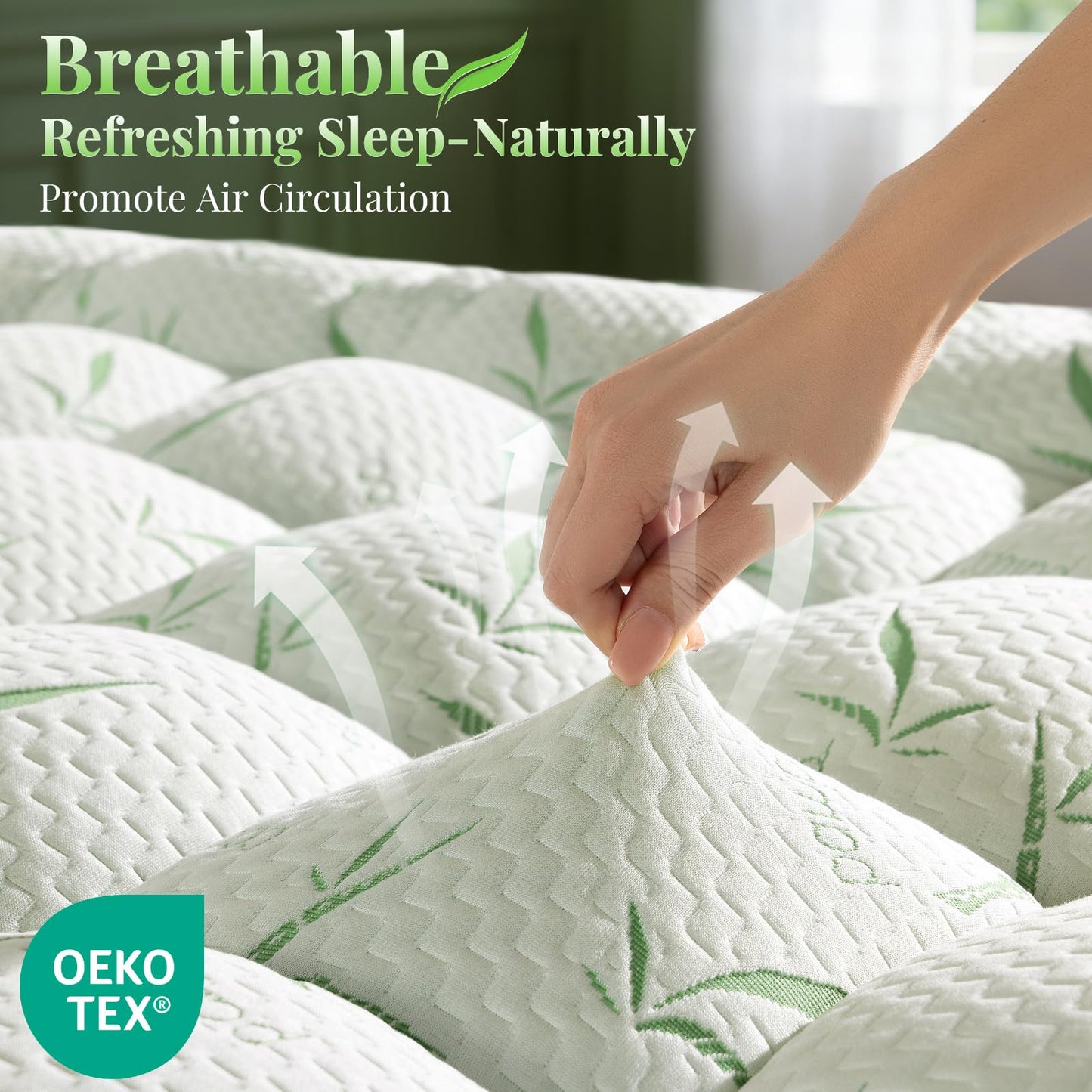 LIANLAM Mattress Topper,1200 GSM Cooling Mattress Pad,2In Extra Thick Pillow Top for Back Pain with 6"-18" Deep Pocket(Queen,60"x80")