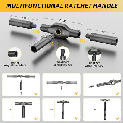 Duratl 42 in 1 Magnetic Screwdriver Set, Multi Bit Ratchet Screwdriver Set with Detachable Ratchet Handle, Portable Repair Tool Kit for Furniture, Computer, Bicycle, Electronics and DIY