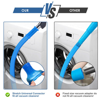 PetOde 2 Pieces Dryer Vent Cleaner Kit Compatible with Most Vacuum Cleaner, Dryer Lint Brush and Vacuum Hose Attachment with Universal Connector, Quickly Lint Remover