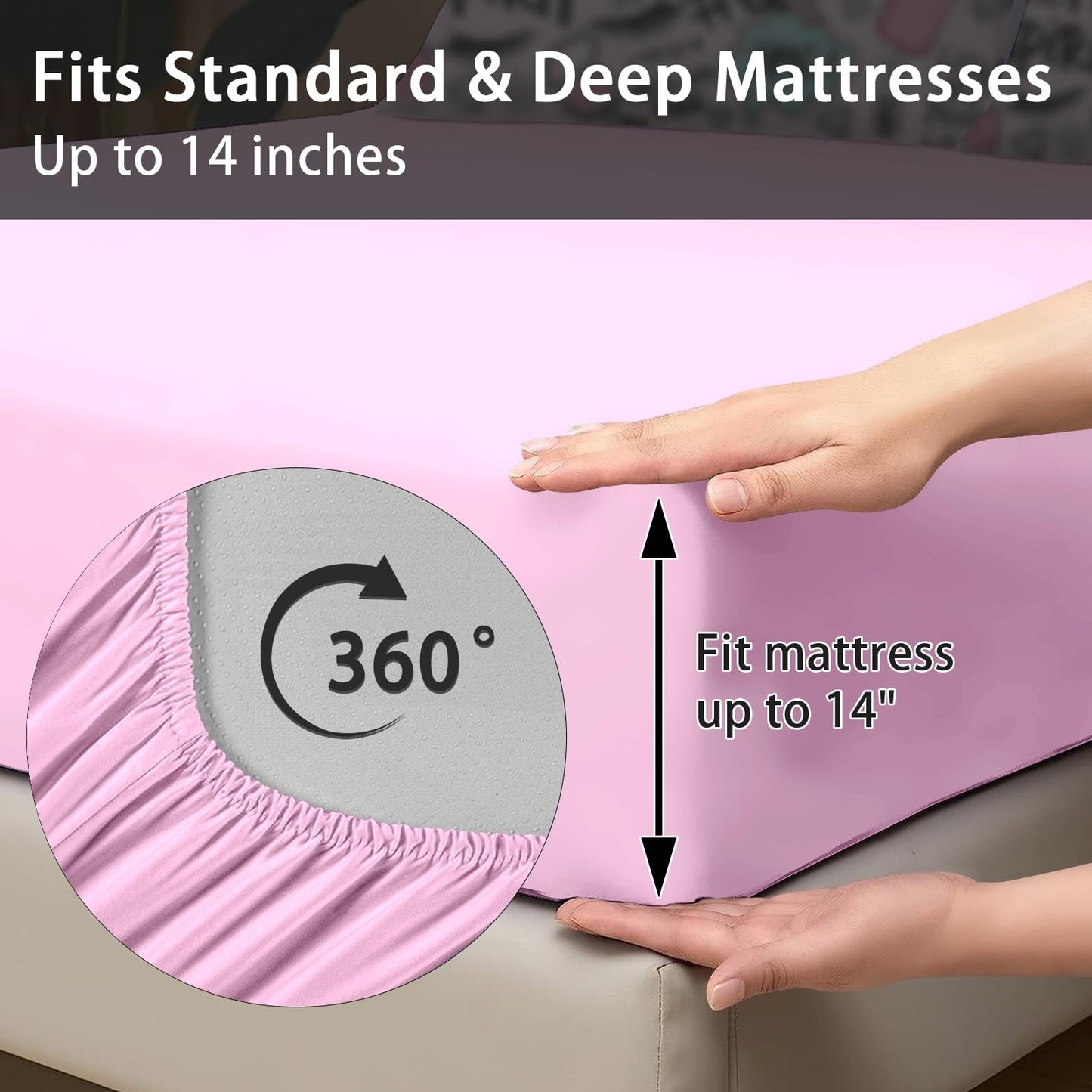 Pamnest Comforter Set King Size, Makeup Pink Queen 7 Pcs Bedding for Kids and Adults, Women Diamond Cute Bed Sheet Sets with Fitted Sheet 2 Pillowcases & 2 Shams for Bedroom Bed Decor