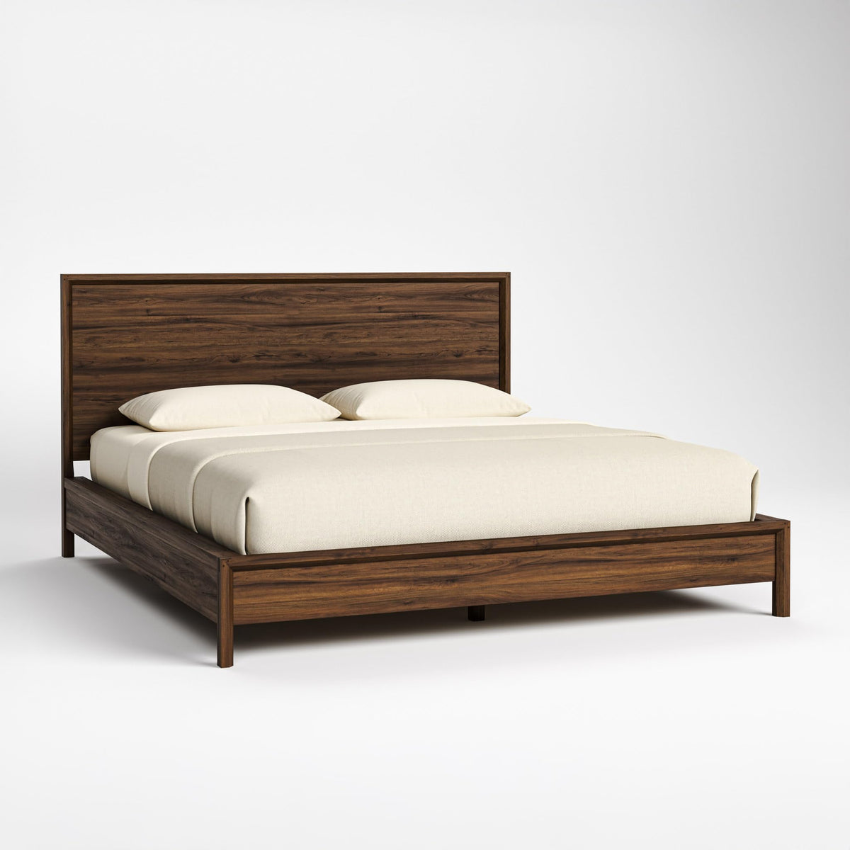 Stickley Saranac Bed, California King Solid Rustic Walnut, Sustainable Construction, Accommodates California King Mattress and Box Spring, 15in Footboard, Made in USA