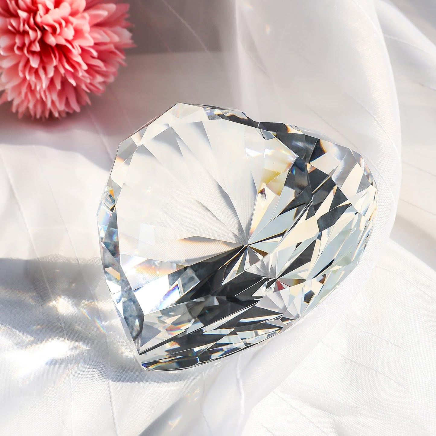 SWTHONY Bundle of 80mm and 90mm Crystal Diamond Paperweight Gems Home Decor