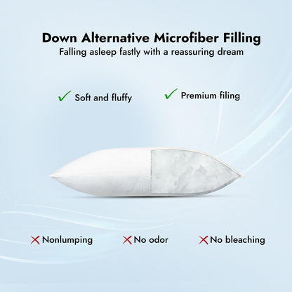 Adam Home Premium Pillows 2 Pack Hotel Quality with Breathable Cover – Bouncy Side Sleeper Pillow for Neck and Shoulder Pain – Quick Rebound & Dust Proof Hotel Pillows, Made in UK, (48x74 cm)