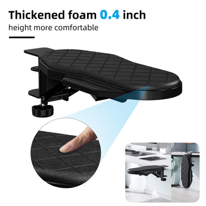 Ergonomics Desk Extender Tray, Table Mount Arm Wrist Rest Shelf, 90° Foldable Elbow Arm Support,Foldable, 180° Swivel, Computer Desk Extender Tray for Home and Office (Folding and Rotating)